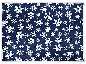 Тканинний Плед Синій / Білий Прямокутний 150 x 200 см з Мотивом Сніжинки Аніс - Фото 1
