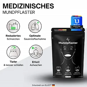 Пластир для рота El licit для сну, 30 шт., Преміум проти хропіння, оптимальне зчеплення навіть з бородою synthetic.ua - Фото 1