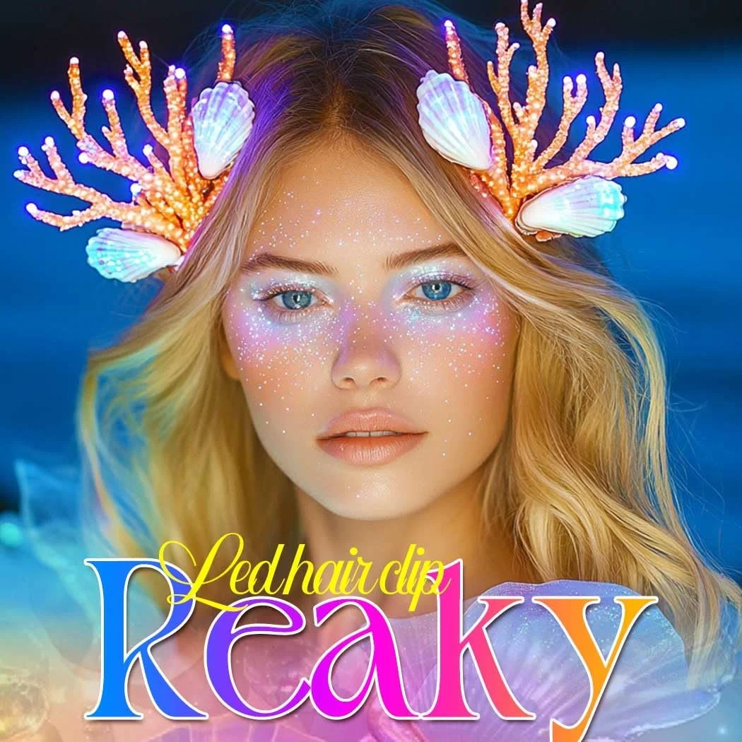 Заколка для волос Reaky Светящаяся Ракушка Cветодиодная Розовый, фото №7