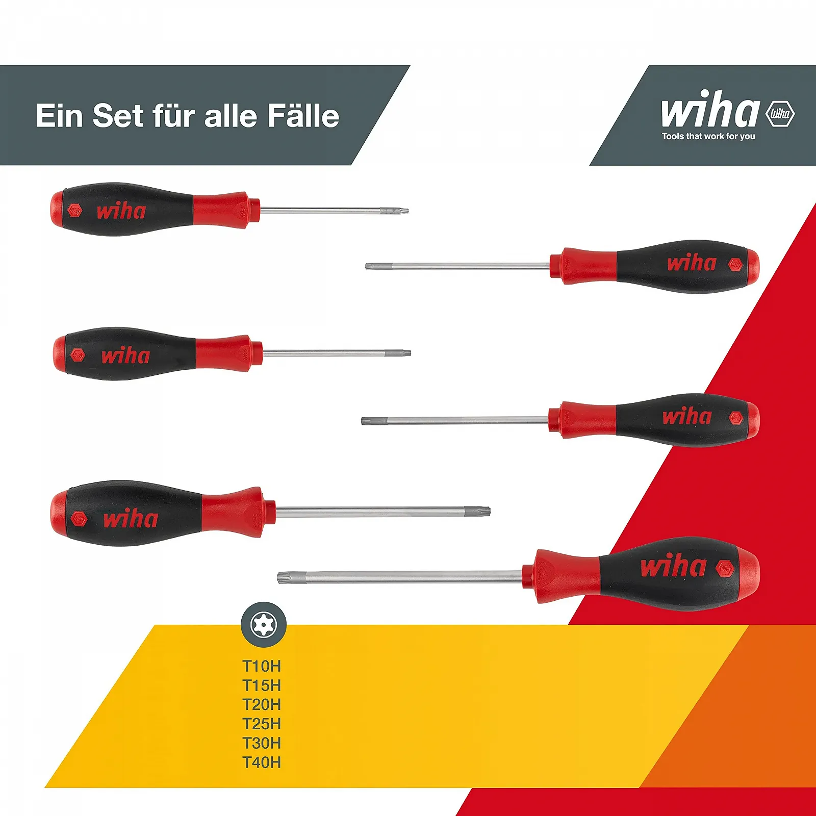 Набір викруток Wiha SoftFinish 24506 6 предметів Torx з отвором Tamper Resistant, фото №3