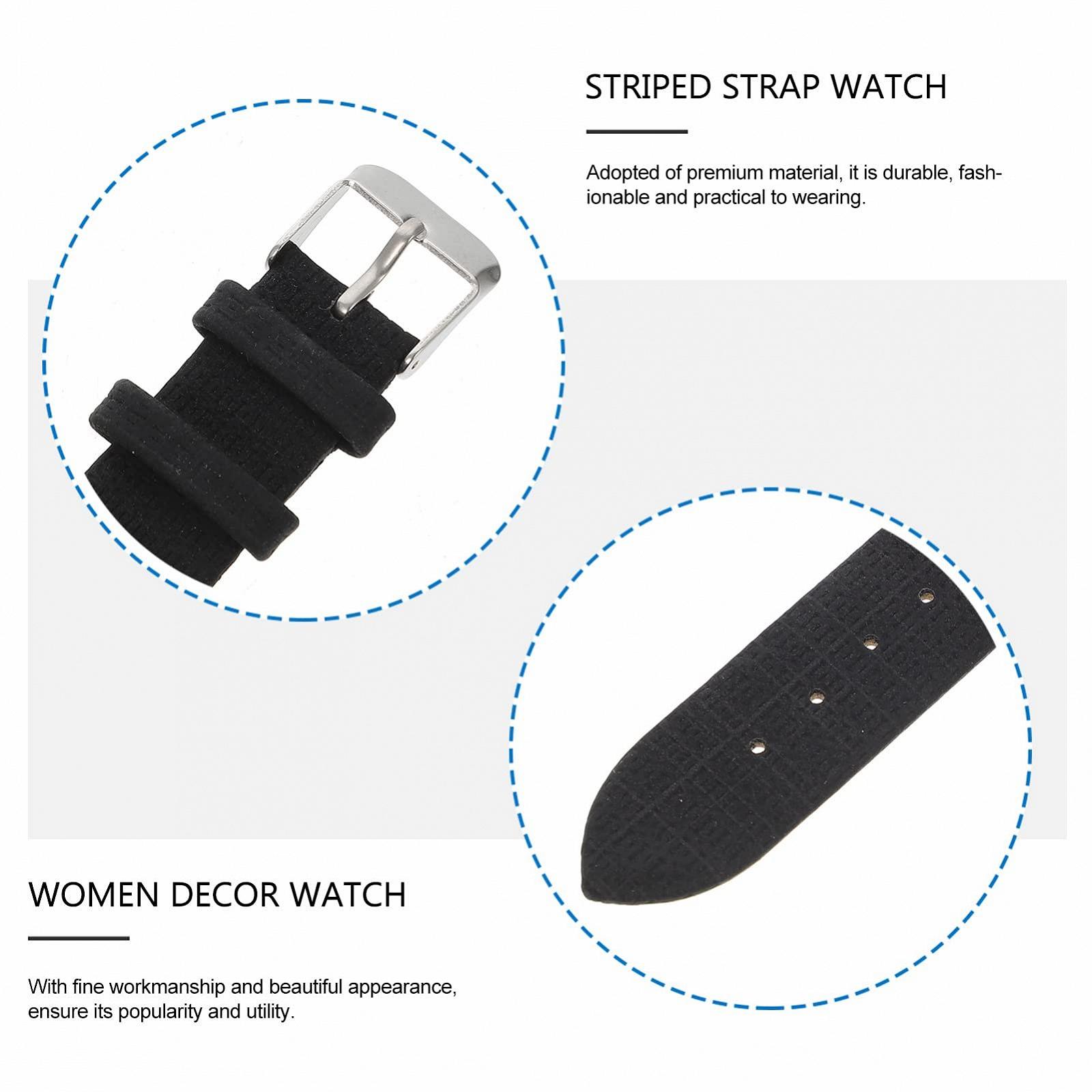 Часы женские PartyKindom Модные с римскими цифрами полосатые регулируемый размер элегантные, фото №7 Часы женские PartyKindom Модные с римскими цифрами полосатые регулируемый размер элегантные, фото №7