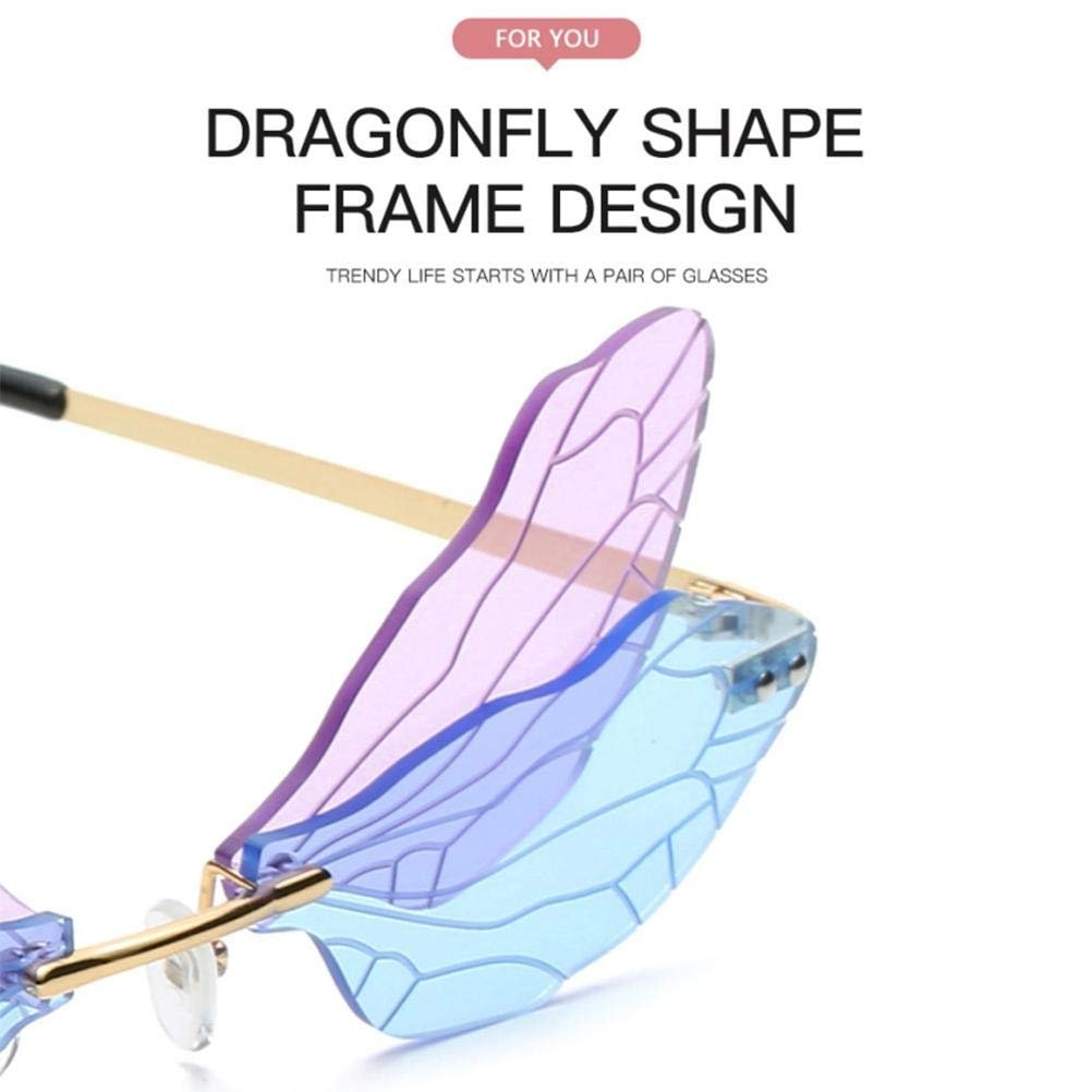 Сонцезахисні Окуляри Kagodri Крила бабки Без оправи Незвичайні Рожевий/Фіолетовий, фото №5