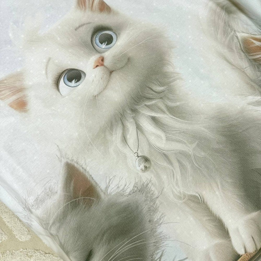 Підковдра на блискавці, 145х210 см. та наволочка, 50х70 см. Котики, фото №10