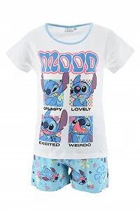 Піжама Комплект Футболка та Шорти Disney Stitch Бавовна Літній Набір 'Mood' Stitch - Фото 1
