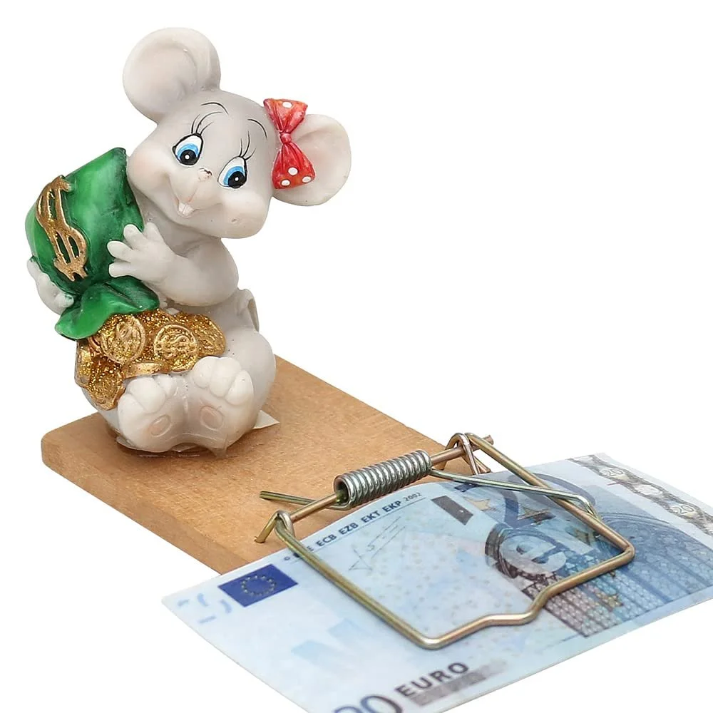 Скарбничка Dekohelden24 Миша на мишоловці Набір 2 шт. 4 x 10 x 6 см, фото №3