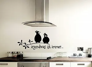 Наклейка на стіну Grandora W5027 Irgendwas ist Immer + Vogels 50 x 21 см Чорний - Фото 1
