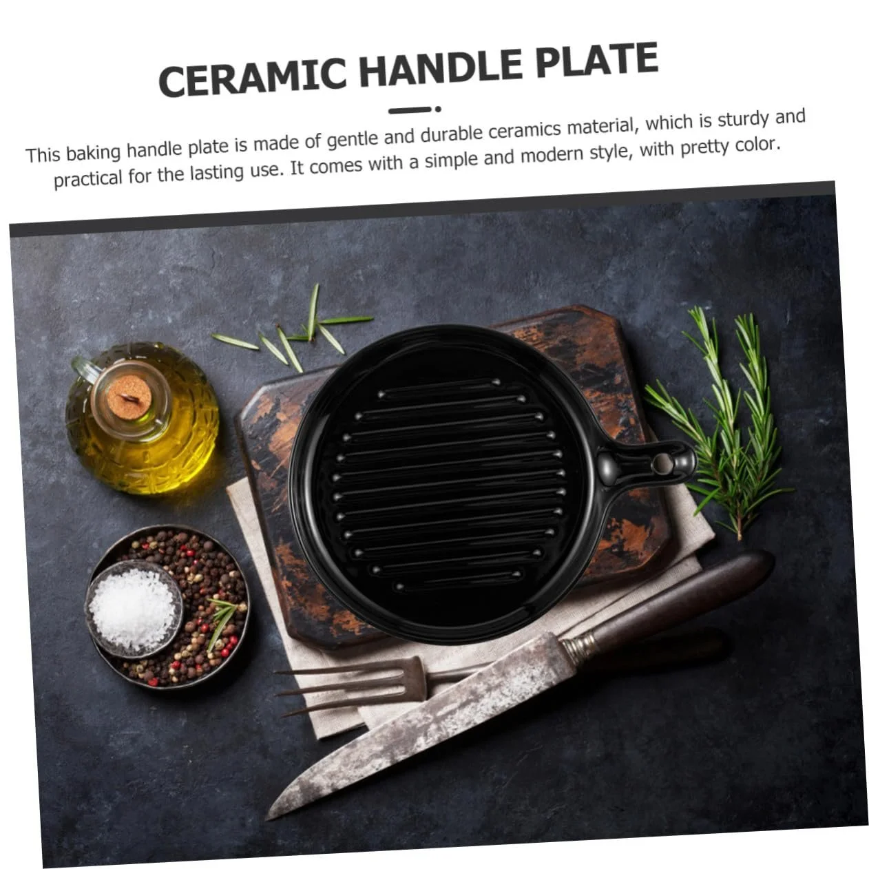 Керамическая форма для запекания с ручкой черная, фото №7 Керамическая форма для запекания с ручкой черная, фото №7