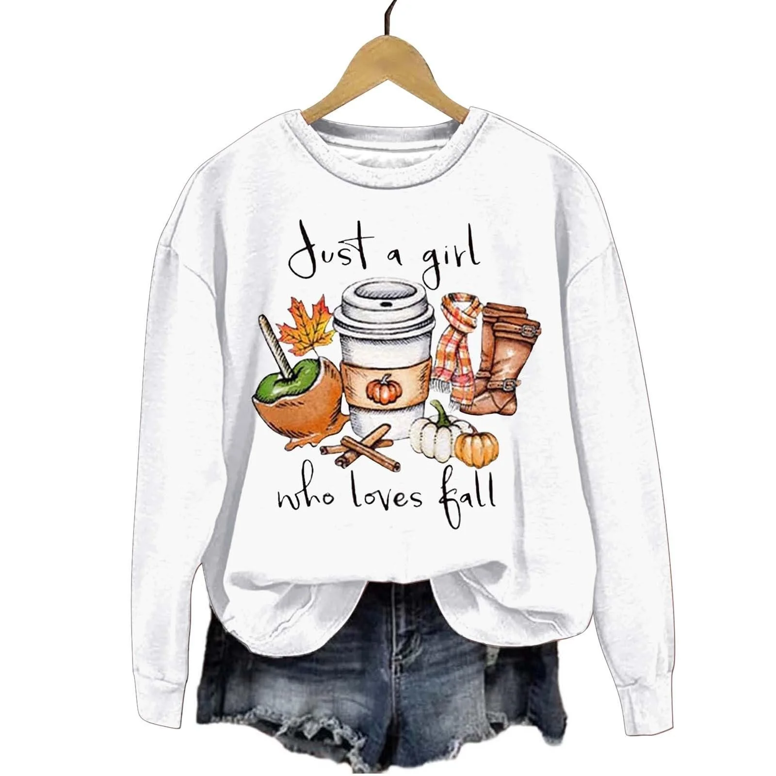 Женский свитшот с длинными рукавами Halloween-Tops Модный повседневный свитшот с принтом тыквы на Хэллоуин, с круглым вырезом, фото №2