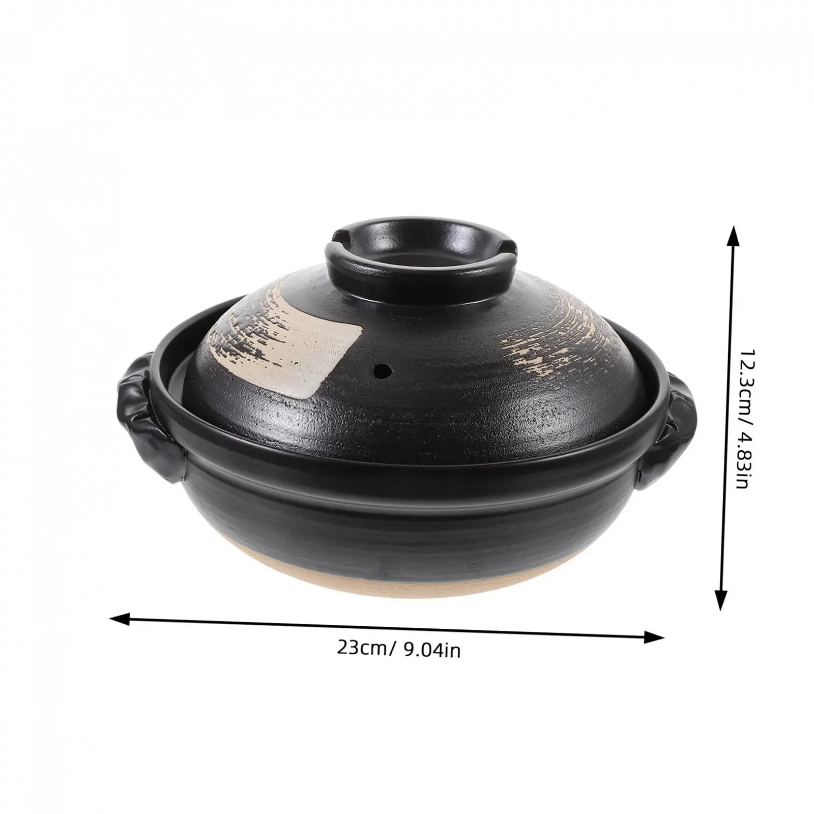 Кастрюля-жаровня керамическая 900 мл с вентиляционными отверстиями глазурованная термостойкая, фото №2