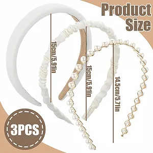 Набір жіночих обручів на голову 3 шт synthetic.ua - Фото 1