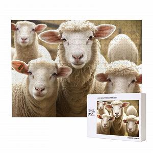 Пазл Sheep and Lambs 500 деталей деревянный 52 x 38 см - Фото 1