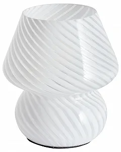 Настільна лампа Beliani Lobo Скляна Сучасна Біла - Фото 1