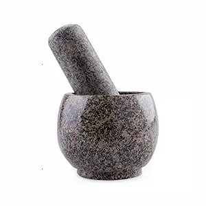 Ступка з товкачиком Набір ступки і товкачика, відполірований вручну для зручного захоплення, непористий, можна мити в посудомийній машині - Фото 1