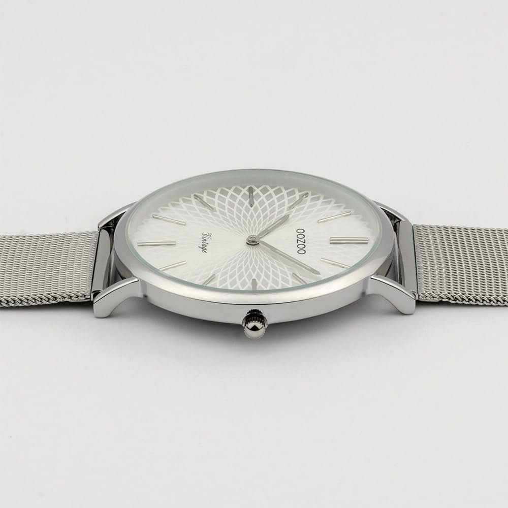 Женские часы Oozoo Vintage Ремешок из нержавеющей стали миланского плетения 40 мм Циферблат с мандалой, фото №6