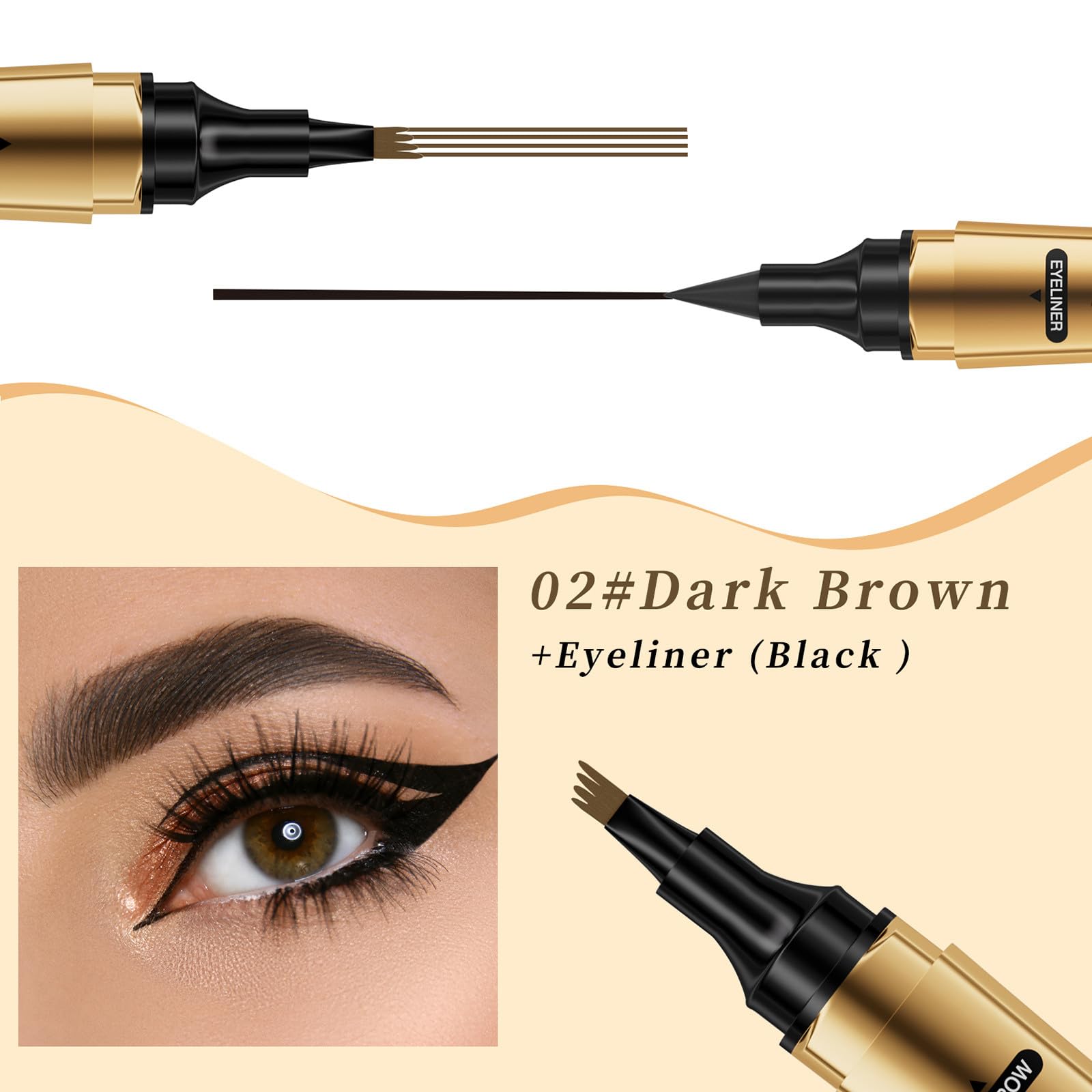 олівець для брів 3D-Microblading Augenbrauenstift з підводкою для очей, фото №2