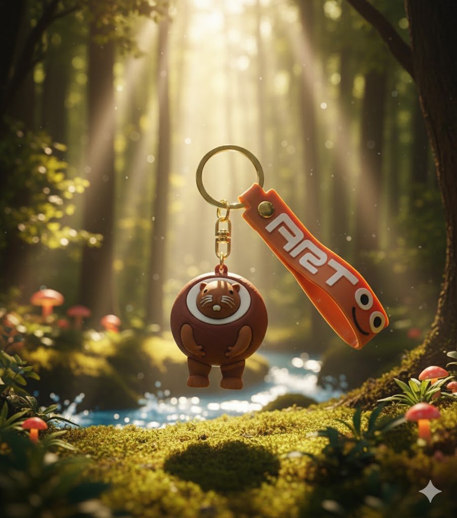 Брелок Burbaloni Luliloli Капибара в кокосе Итальянские брейнрот мемы фигурка игрушка для ключей, рюкзака, сумки 6 см, фото №1