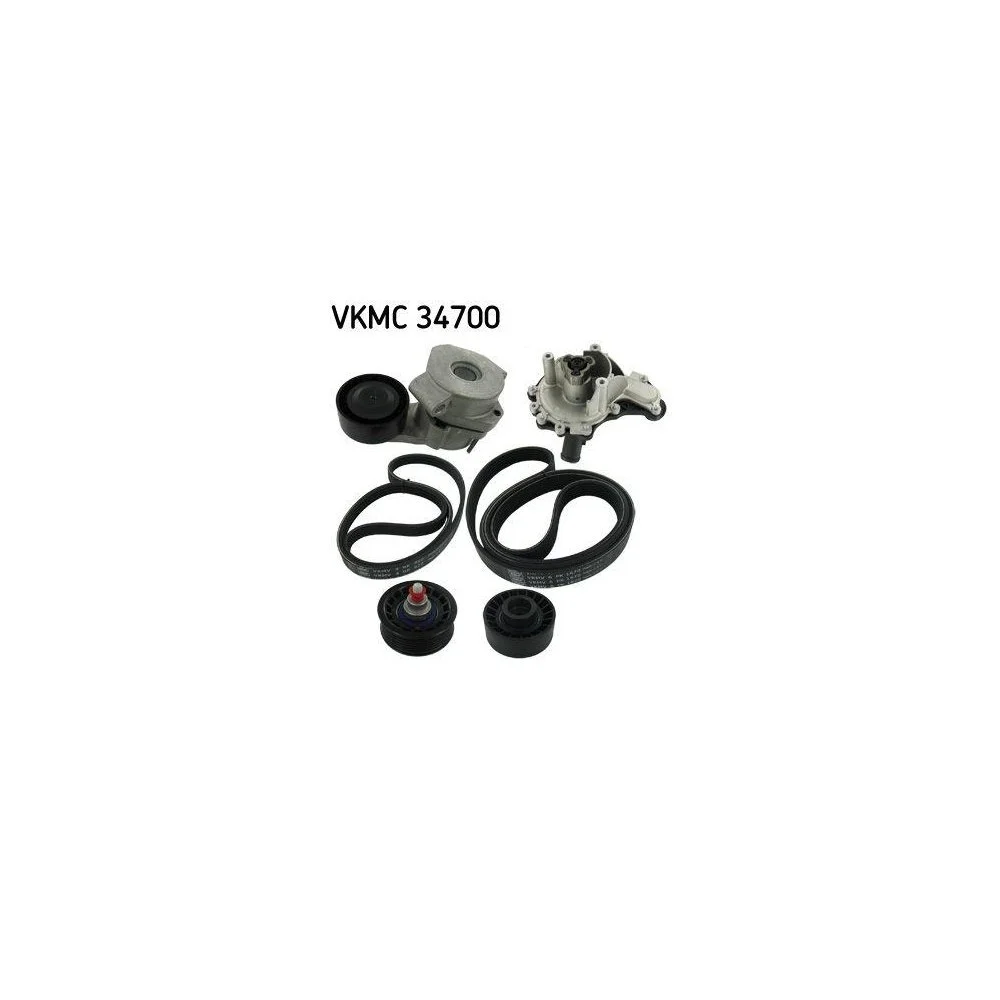 Водяний насос + комплект поліклинового ременя SKF VKMC 34700 для ALFA ROMEO CITROEN FIAT, фото №1