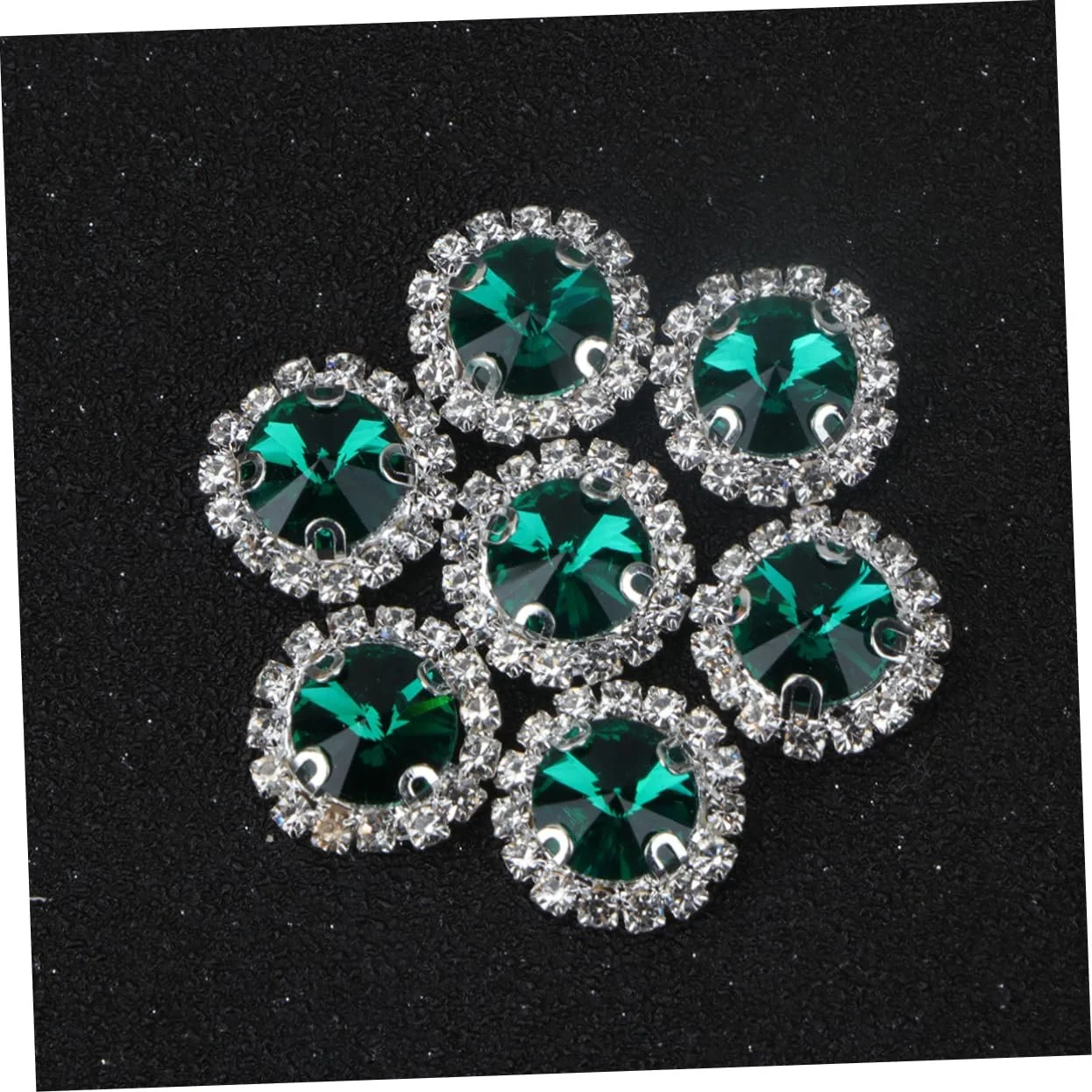 Стрази Плоскі круглі COHEALI 60 штук, зелені, фото №5