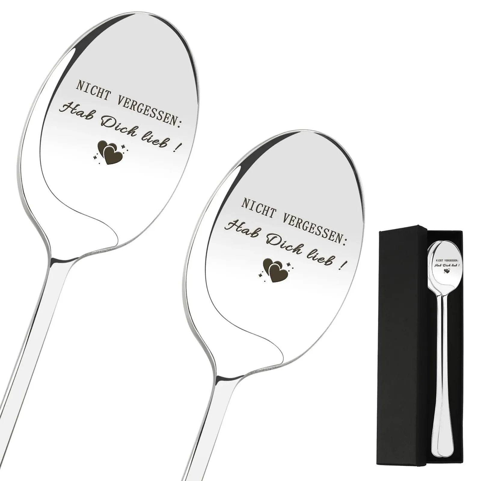 Ложка Hab Dich Lieb с гравировкой Ich Liebe Dich подарок для женщин, мужчин, пар серебряная, нержавеющая сталь, 1 шт, фото №1 Ложка Hab Dich Lieb с гравировкой Ich Liebe Dich подарок для женщин, мужчин, пар серебряная, нержавеющая сталь, 1 шт, фото №1