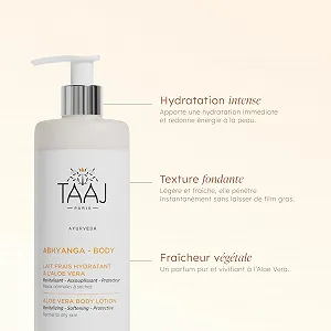 Молочко для тела TAAJ ABHYANGA Увлажняющее с алоэ вера synthetic.ua - Фото 1