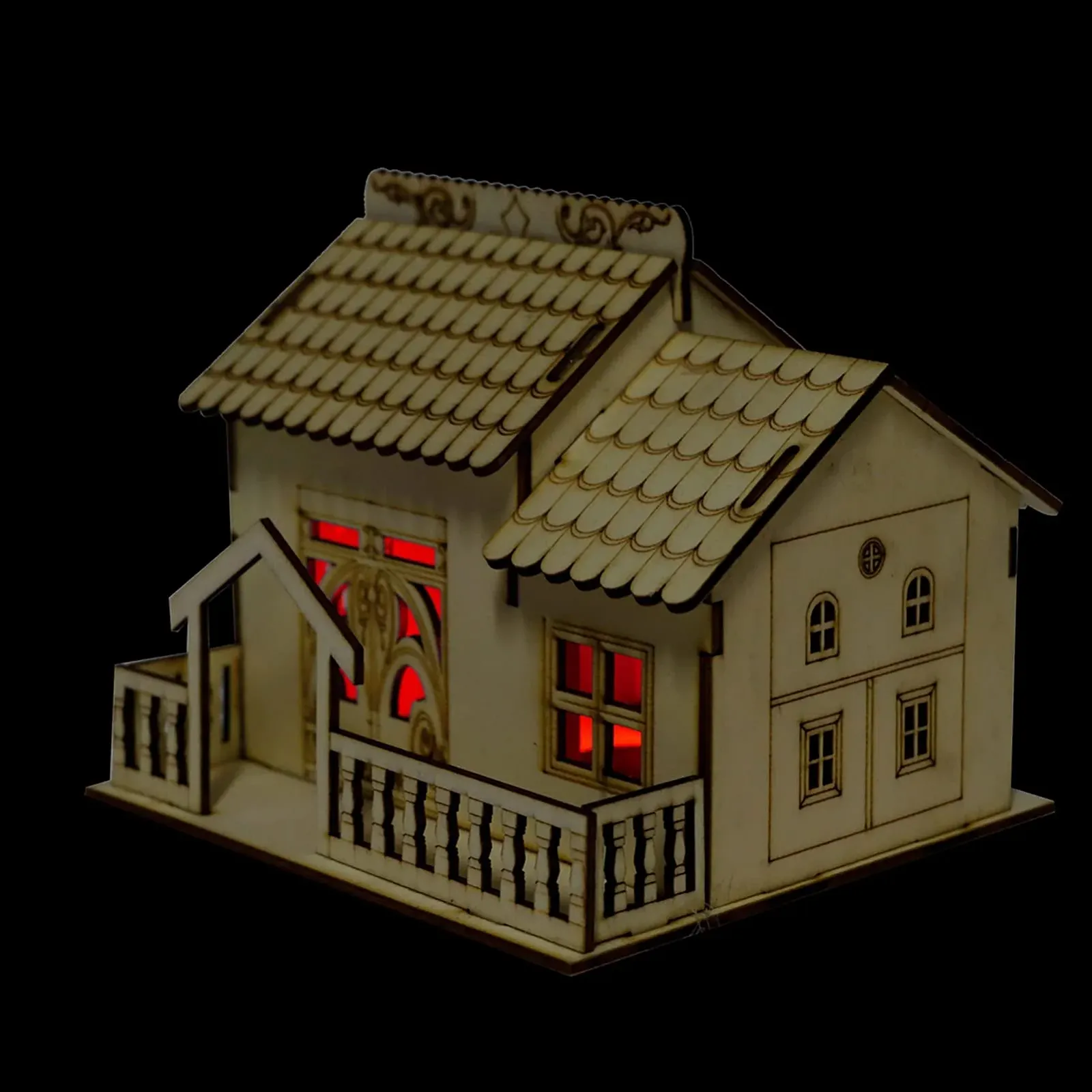 Скарбничка Villa House 15 x 14 x 13 см дерев'яна зі світлодіодним LED підсвічуванням, фото №9