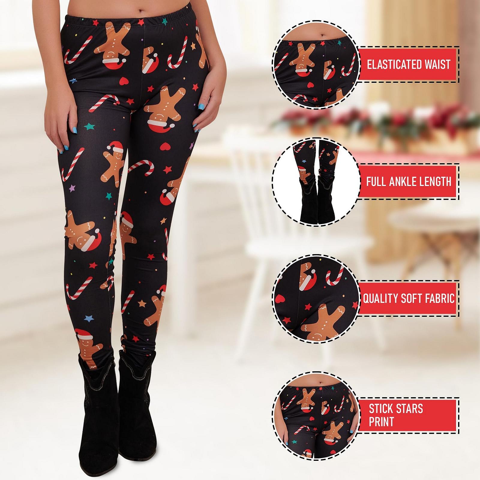 Леггинсы Love My Fashions Рождественские с высокой талией и оригинальным узором, фото №5