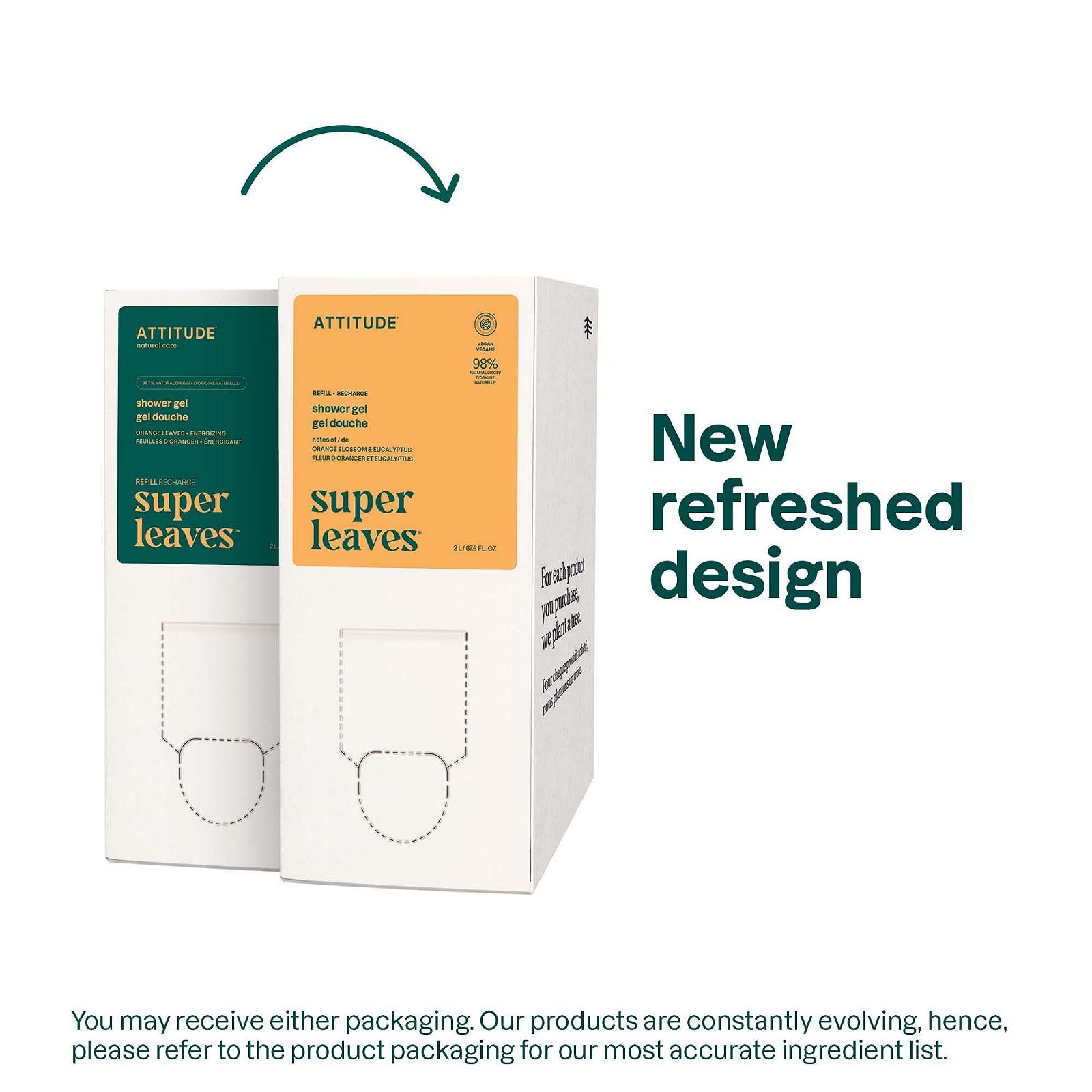 Гель для душу ATTITUDE Orange Leaves запасний блок 2 л (67,6 рідк. унц.), фото №2
