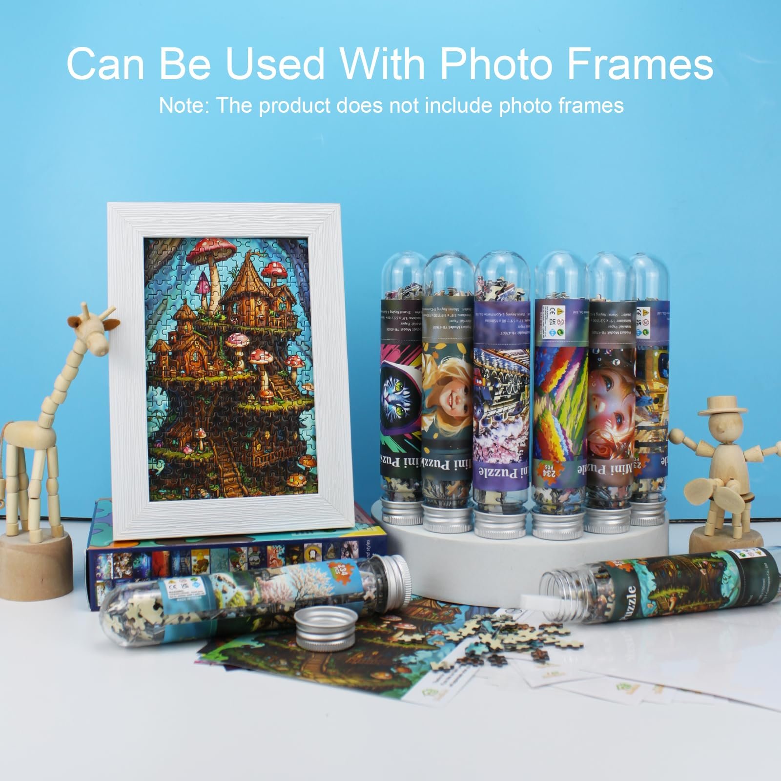 Міні-пазли 234 елементи 8 шт. Мікропазл у пробірці для дорослих 15 x 10 см 6 x 4 дюйми, фото №5