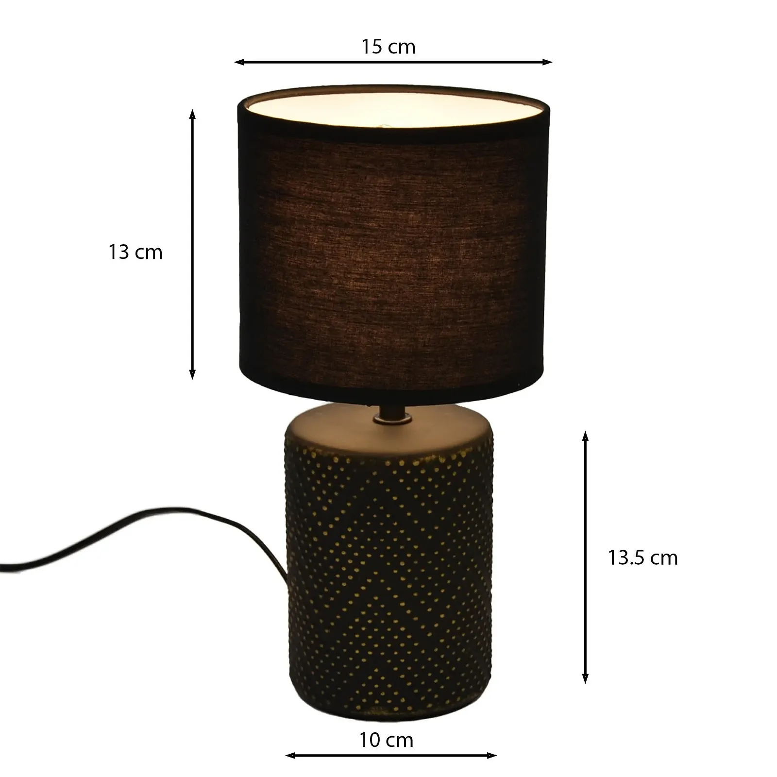 Настільна лампа B & S Чорно-золота, фото №3