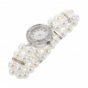 Женский браслет WRITWAA с элегантными жемчужинами и сверкающими стразами, эластичный, двухрядный, устойчивый к царапинам, универсальный для дней рождений, юбилеев и праздничных событий - Фото 1