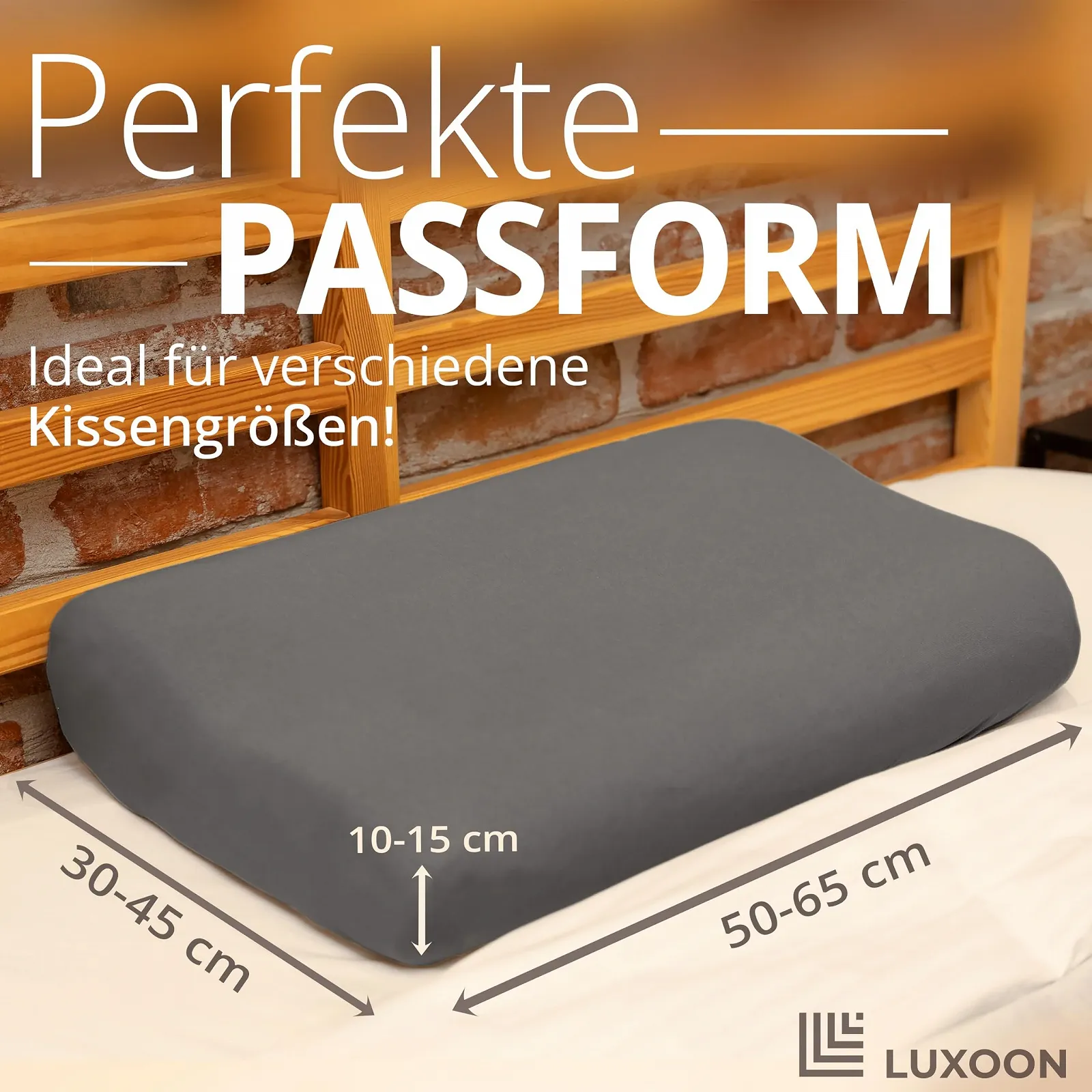 Наволочка Luxoon для ортопедичної подушки Бавовна/Еластан 95/5 30-45 x 50-65 см Антрацит, комплект 2 шт., фото №2 Наволочка Luxoon для ортопедичної подушки Бавовна/Еластан 95/5 30-45 x 50-65 см Антрацит, комплект 2 шт., фото №2