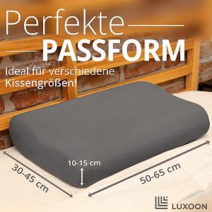 Наволочка Luxoon для ортопедической подушки Хлопок/Эластан 95/5 30-45 x 50-65 см Антрацит, комплект 2 шт. synthetic.ua - Фото 1