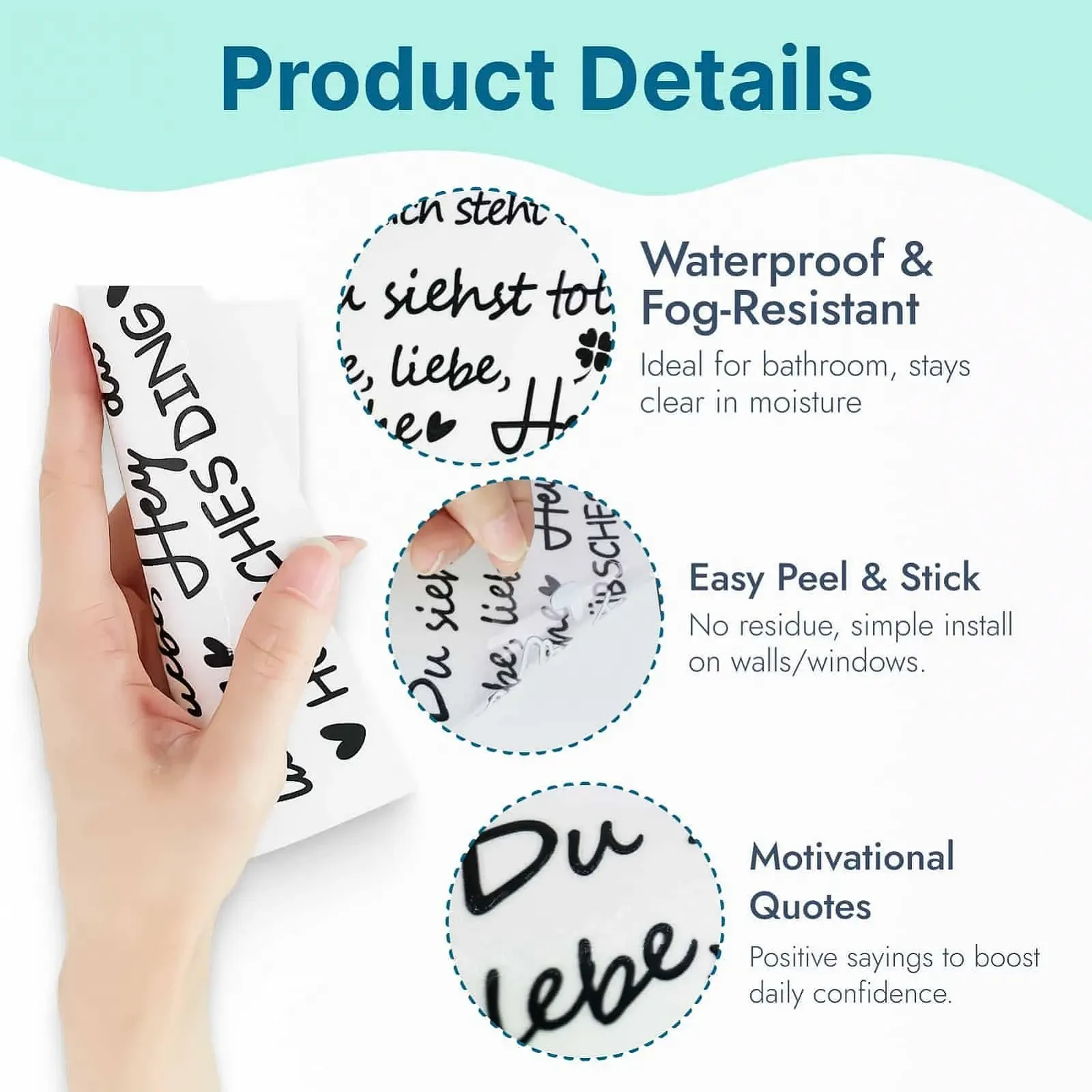 Наклейки на зеркало Мотивационные фразы 2 шт., фото №3