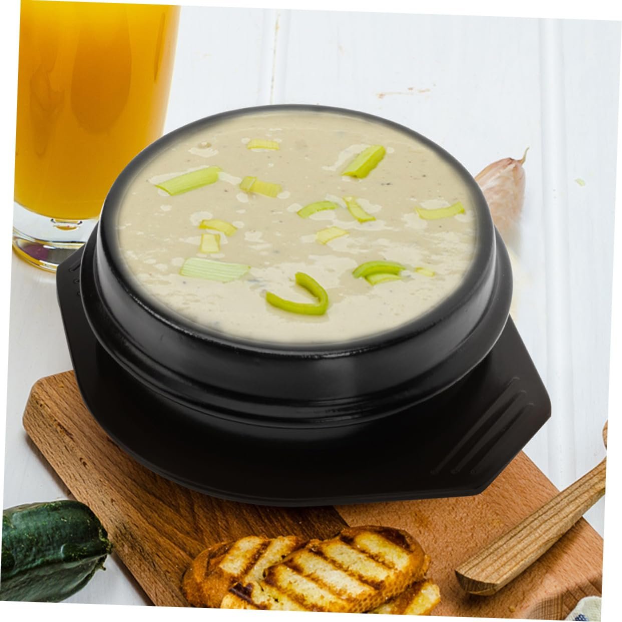 Горщик для запікання керамічний з підставкою та подвійною ручкою для бібімбап, фото №4 Горщик для запікання керамічний з підставкою та подвійною ручкою для бібімбап, фото №4