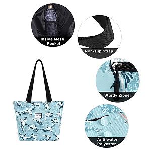 Сумка HAWEE жіноча, з блискавкою, повсякденна, велика, водонепроникна, для подорожей, роботи, школи, пляжу, з малюнком журавля, модна synthetic.ua - Фото 1