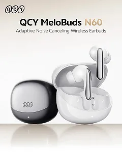 Навушники QCY MeloBuds N60 Hi-Res LDAC PureSilenz ANC AI BT6.0 Black synthetic.ua - Фото 1