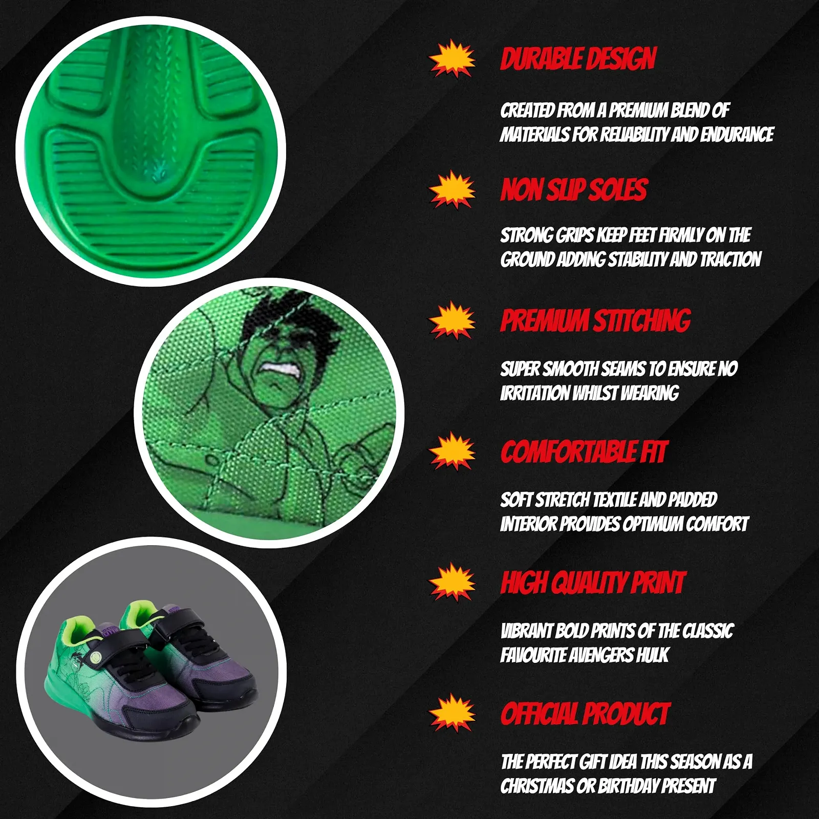 Кроссовки Marvel Hulk для мальчиков Размеры UK 10 - 2, фото №5