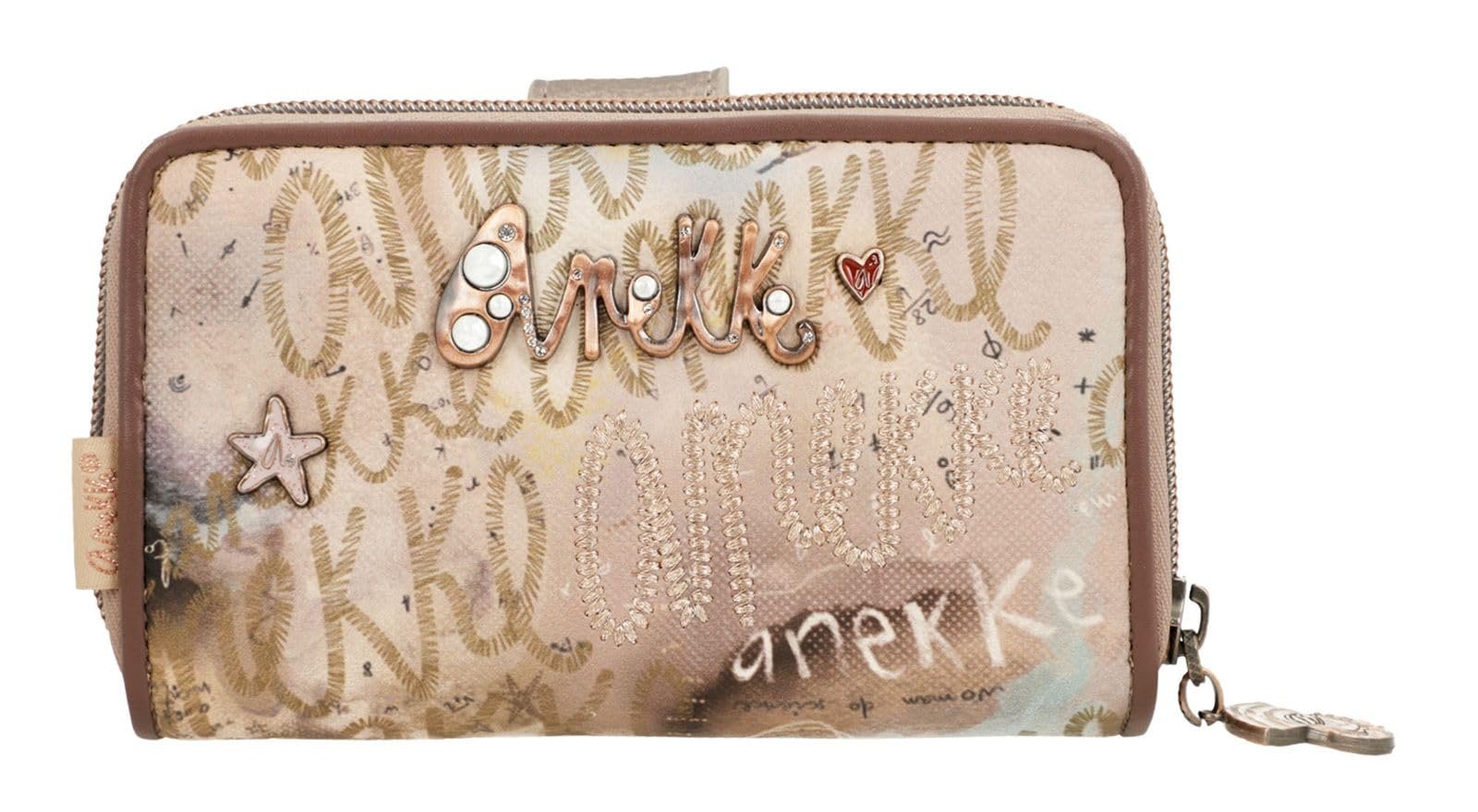 Кошелек Anekke Compact с молнией Stars Мелкие кожаные изделия из синтетической кожи Держатель для карт и кошелек 15 x 10 x 3 см Бежевый, фото №3