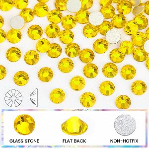 Стрази Novani SS20 Скло Каміння з плоскою задньою стінкою для DIY сумок та прикраси взуття SS20, Цитрин synthetic.ua - Фото 1