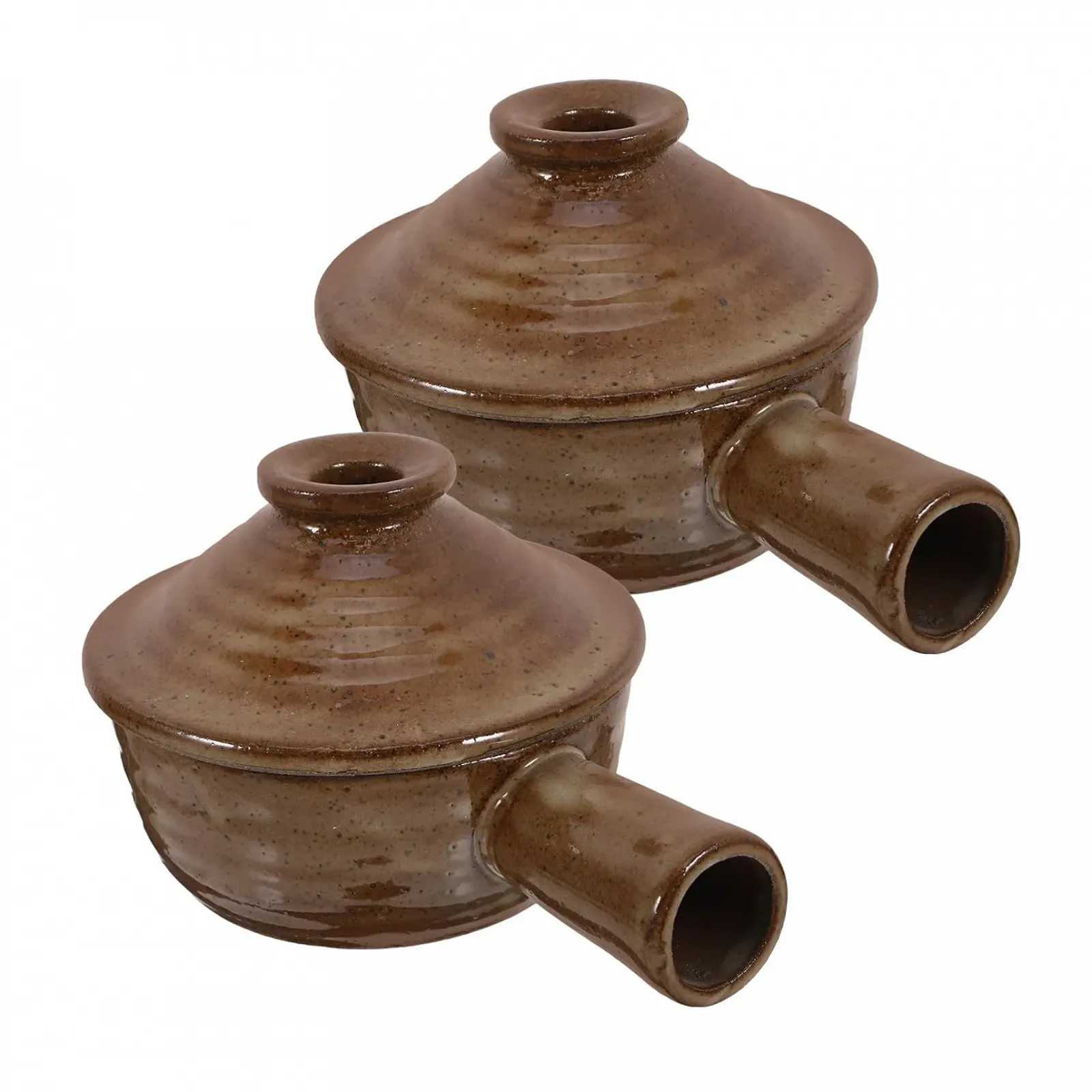 Кастрюля для тушения LIFKOME 2 предмета, круглая, терракота, с крышкой, китайский стиль для супа и выпечки, фото №1