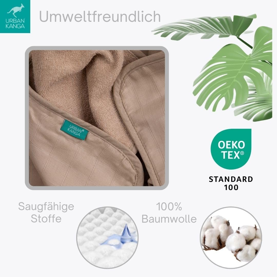 Рушник с капюшоном Urban Kanga двустороннее детское махровое Oeko-Tex 100% хлопок (Humus), фото №3