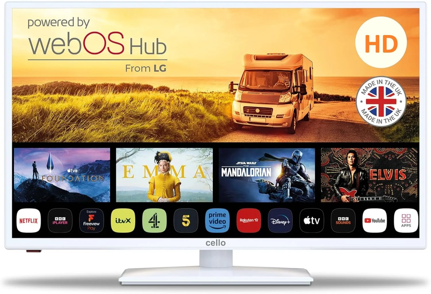 Телевизор 32" Cello C32WS-TRAV WH / HD / 60 Гц / LCD / WebOS / Wi-Fi / Bluetooth / T2, фото №1