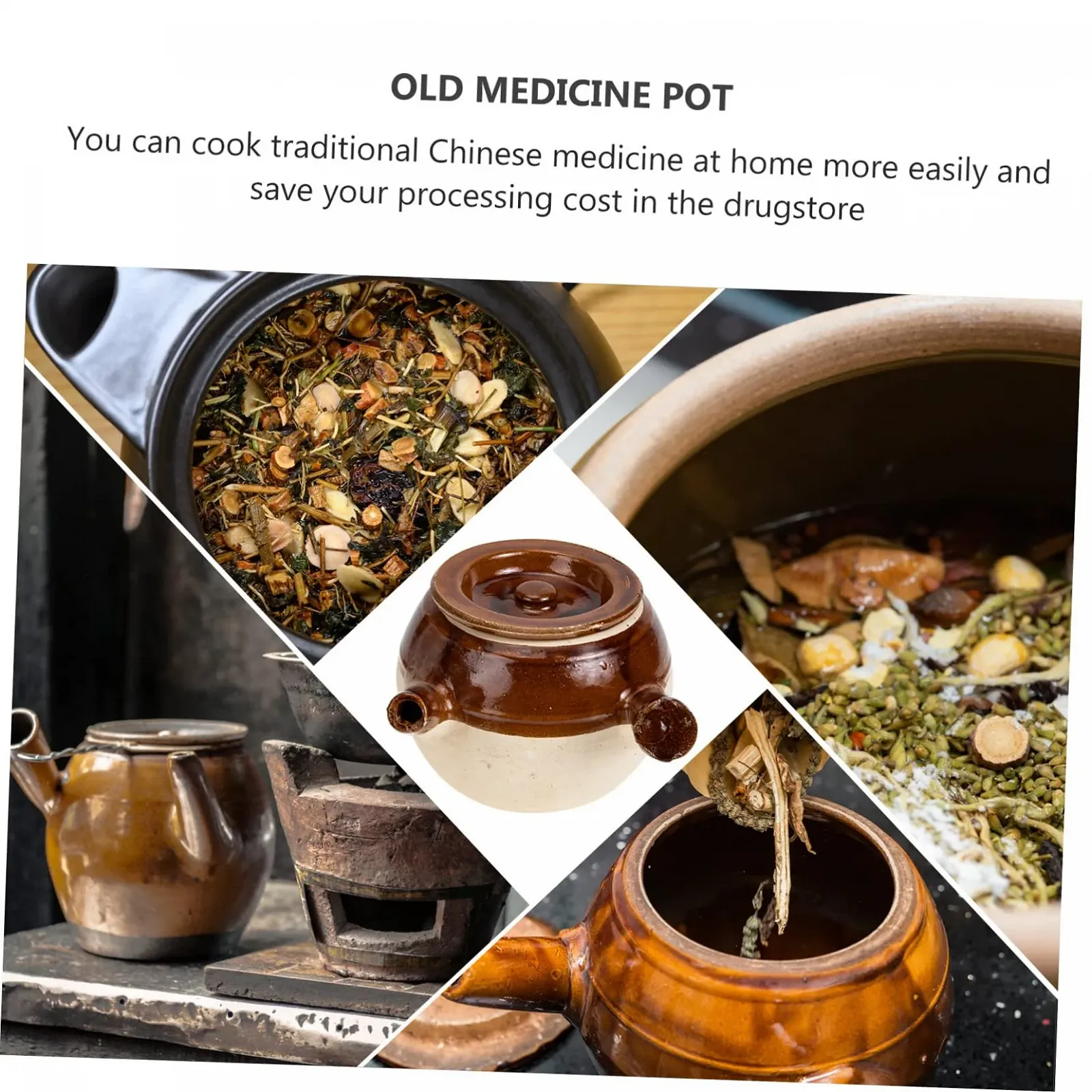 Глиняный горшок традиционный для китайской медицины термостойкий для газа и открытого огня, фото №9
