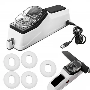 Точилка для кухонних ножів електрична Quick and Precise з керамічними жорнами White - Фото 1