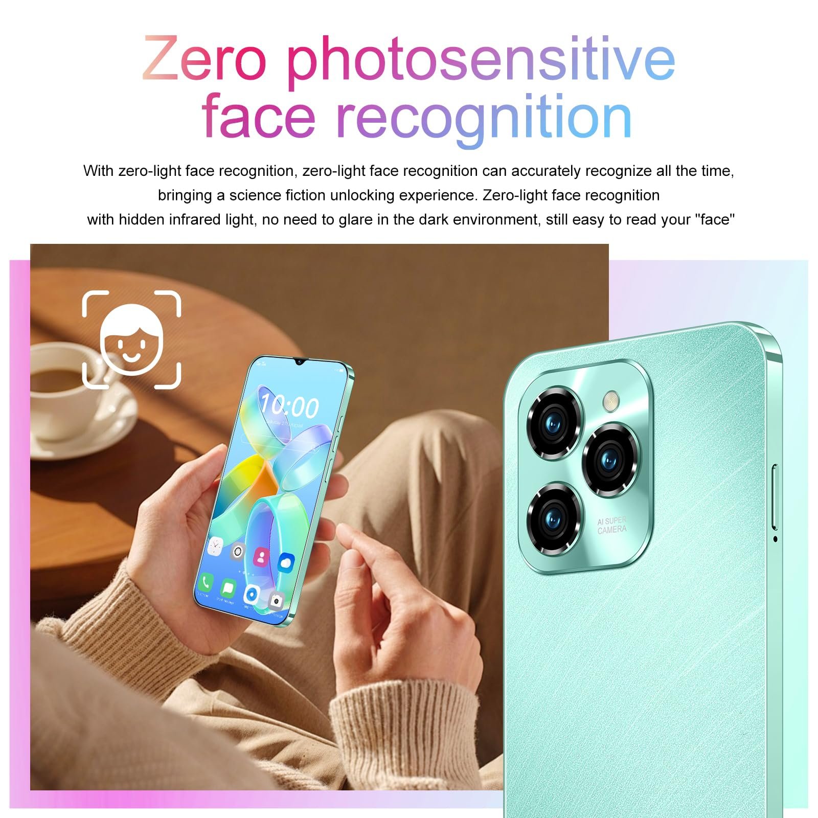 Смартфон CatCalls HOT40Pro 6.3 дюйма HD+ 3GB + 32GB/256GB Android 10 4G Dual SIM Light Blue, фото №6
