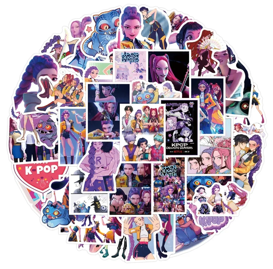 Стікери KPop мисливці на демонів Кейпоп K-pop Demon Hunter стікерпак наклейки набір наклейок 56 шт, фото №2 Стікери KPop мисливці на демонів Кейпоп K-pop Demon Hunter стікерпак наклейки набір наклейок 56 шт, фото №2
