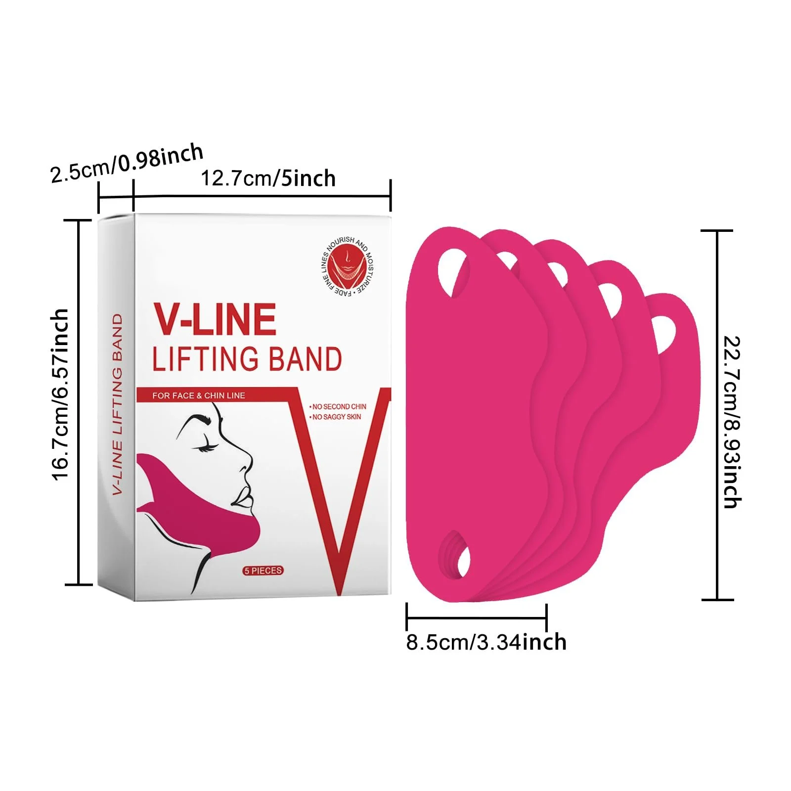 Маска для підтяжки V-контуру обличчя для підтягування подвійного підборіддя, 5 шт, фото №4 Маска для підтяжки V-контуру обличчя для підтягування подвійного підборіддя, 5 шт, фото №4