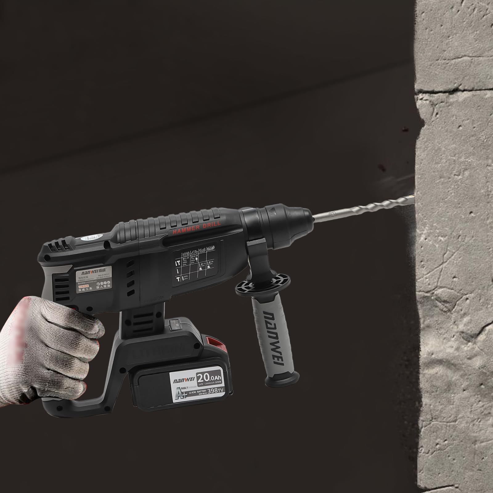 Профессиональный перфоратор NW-26DC 1200 Вт беспроводной, фото №4