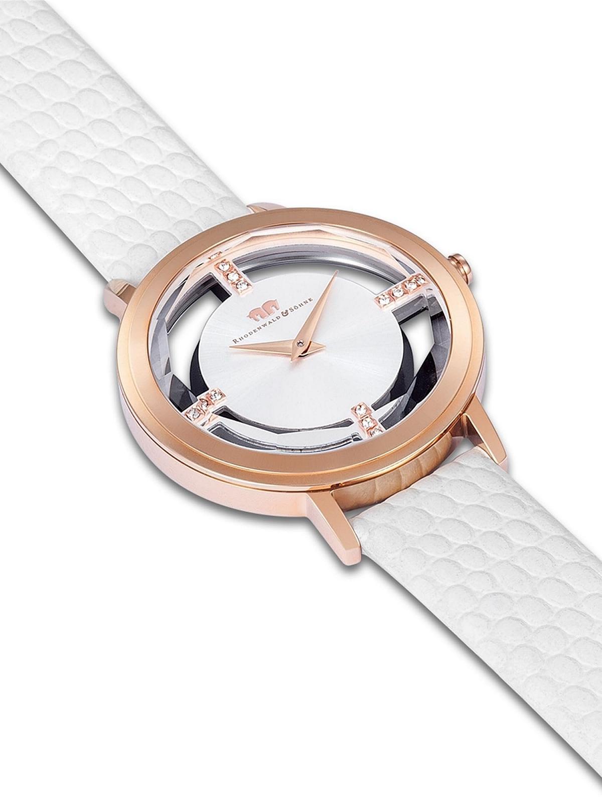 Жіночий годинник Rhodenwald & Söhne Кварцовий Аналоговий Зі Шкіряним Ремінцем Білий, Золотий, фото №3
