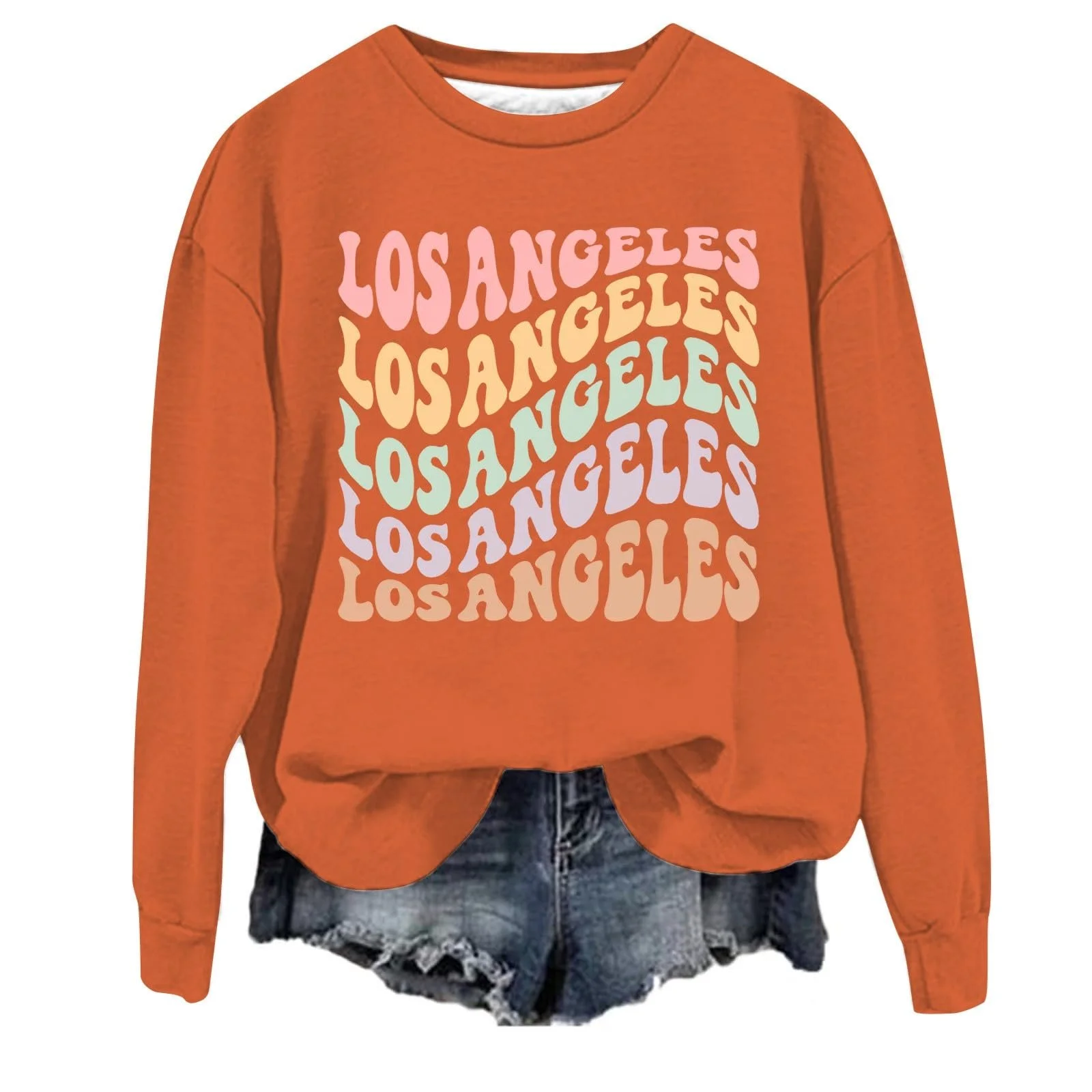 Женский Свитшот Los Angeles Oversized College Brief Круглый вырез Los Angeles Принт Brief Принт Мультяшный Рисунок Casual Графика Худи Винтажный Goth Свободный крой 2025 Cool, фото №1